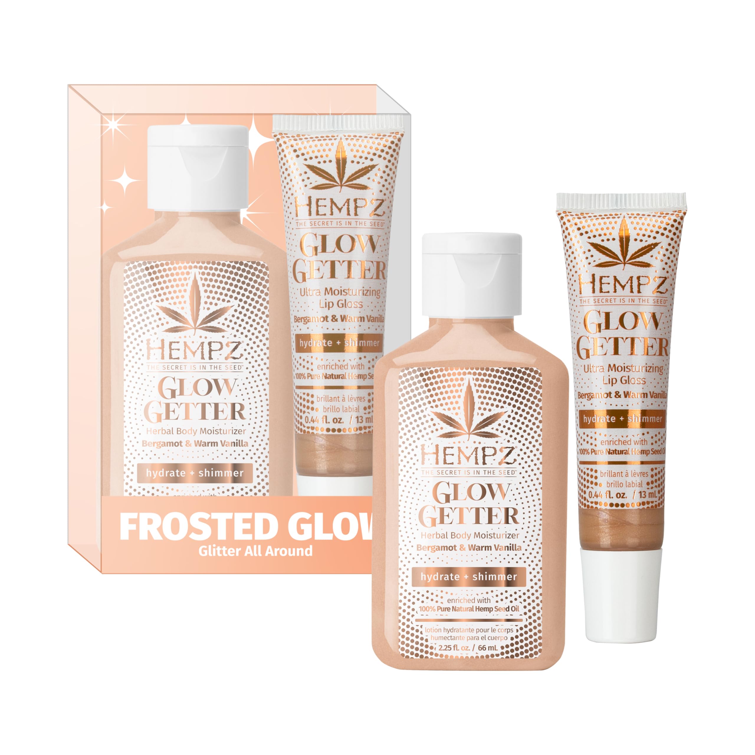 Amazon.com : Hempz Frosted Glow Kit, Illuminating Mini Body Lotion